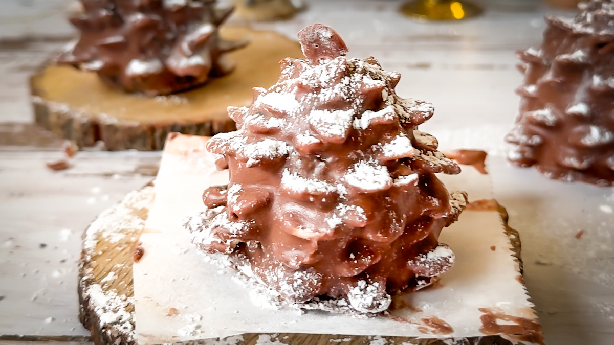 gluten Free Chocolate Pinecone truffles for the holiday season